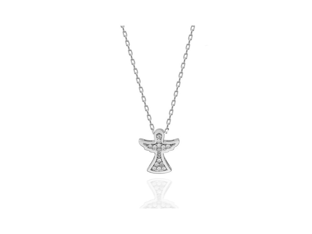 Stříbrný náhrdelník ANDĚL se Swarovski krystaly od OLIVIE