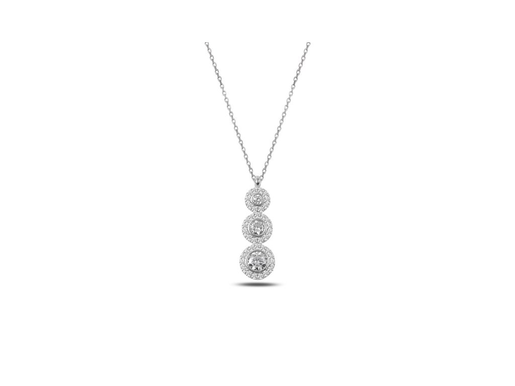 2342 Stříbrný náhrdelník se zirkony Ag 925; ≤2 g. - Stříbrné šperky OLIVIE