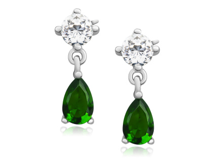 Stříbrné náušnice SMARAGD