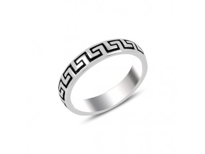 Pánský stříbrný prsten MEANDR