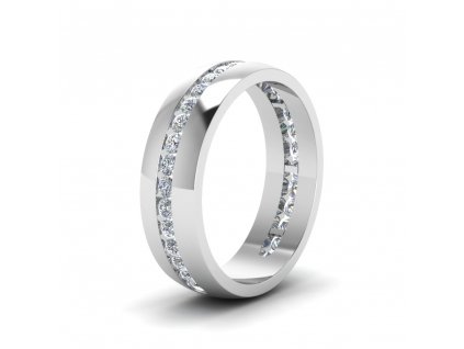 Stříbrný rhodiovaný prsten snubní