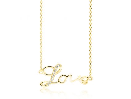 Stříbrný náhrdelník LOVE GOLD zlaceno od OLIVIE.