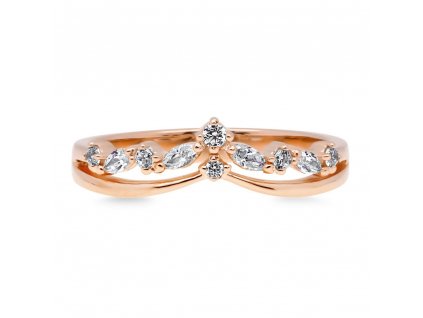 Stříbrný prsten ROSE růžově zlacený od OLIVIE