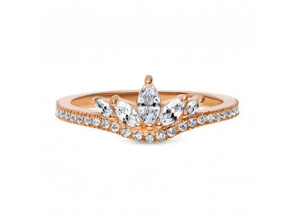 Stříbrný prsten ROSE růžově zlacený od OLIVIE. Překrásný prstýnek.