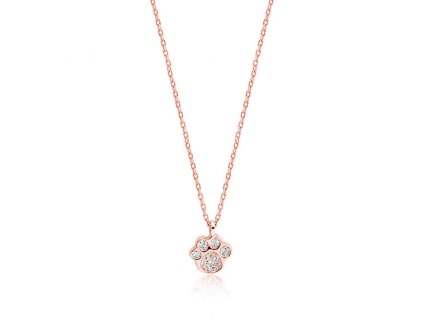 Stříbrný náhrdelník ROSE TLAPKA růžově pozlacený náhrdelník od OLIVIE.