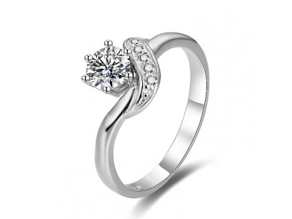Stříbrný zásnubní prsten od OLIVIE rhodiovaný. Krásný dárek z lásky.