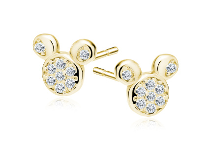 Stříbrné náušnice GOLD MOUSE myška.