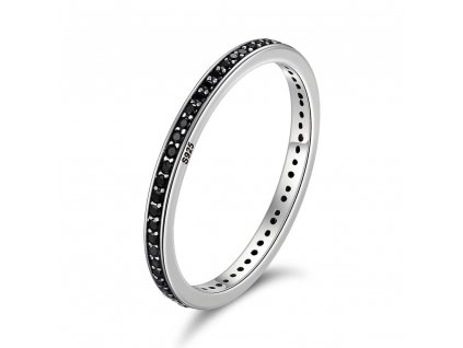 Stříbrný prsten ČERNÝ ZIRKON od OLIVIE