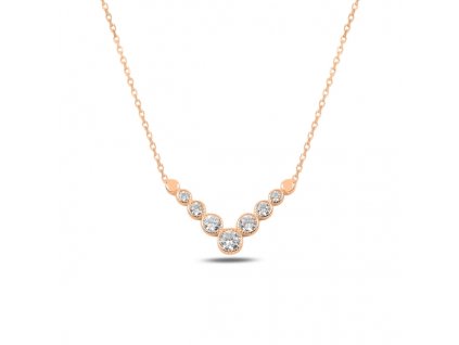 Stříbrný náhrdelník ROSE růžově zlacený od OLIVIE