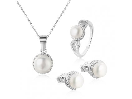 Stříbrná luxusní sada šperků PERLY od OLIVIE