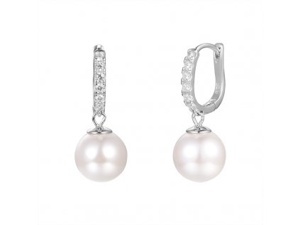 Perlové visací stříbrné náušnice s perlou od OLIVIE