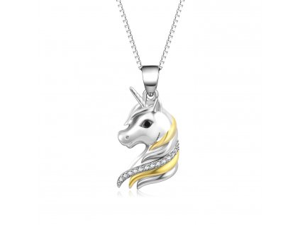 Stříbrný náhrdelník řetízek s přívěskem JEDNOROŽEC od OLIVE