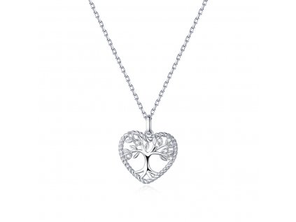 Stříbrný náhrdelník STROM ŽIVOTA V SRDCI od OLIVIE. Krásný dárek z lásky pro ženu k narozeninám, výročí, Valentýnu, Vánocům.