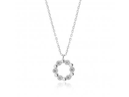 Stříbrný náhrdelník KRUH se zirkony od OLIVIE