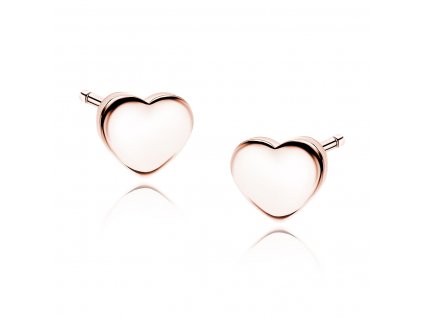 Stříbrné náušnice RŮŽOVÉ SRDCE od OLIVIE - krásný dárek z lásky k Valentýnu nebo narozeninám.