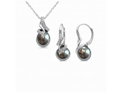 Stříbrná perlová  sada TAHITI ze stříbrnictví OLIVIE.