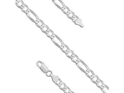 Stříbrný 60cm náhrdelník FIGARO rhodiovaný od OLIVIE. Krásný dárek pro muže!