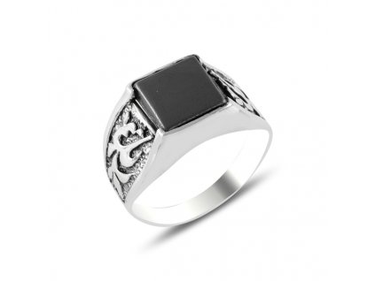 Pánský stříbrný prsten HEMATIT koupíte u OLIVIE. Krásný a hodnotný dárek pro muže.