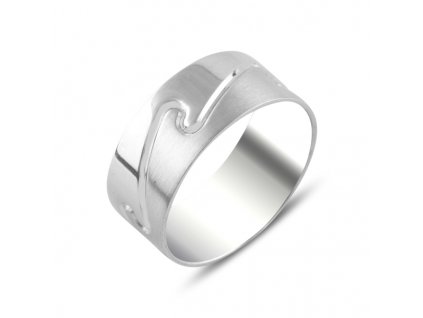Pánský stříbrný prsten VLNA koupíte u OLIVIE. Krásný dárek pro muže.