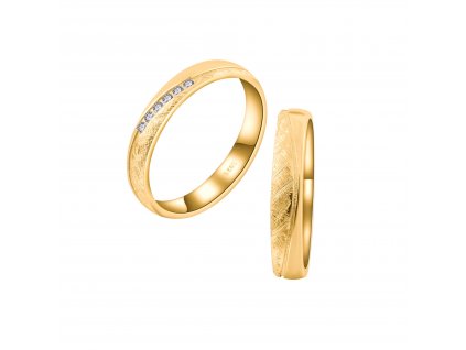 Stříbrný snubní prsten SILVERBOND GOLD pozlacen 14K žlutým zlatem