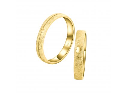 Stříbrný snubní prsten TLUKOT SRDCE GOLD pozlacený 14K žlutým zlatem koupíte na OLIVIE.cz