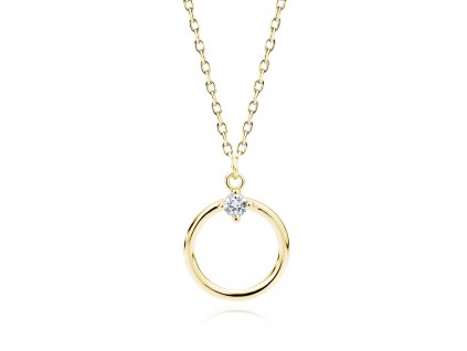Stříbrný náhrdelník KRUH GOLD ze stříbrnictví OLIVIE.