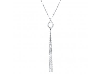 Stříbrný náhrdelník OVÁL s řetízky ze stříbrnictví OLIVIE. Krásný dárek pro maminku.