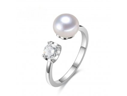 Stříbrný prsten pravá perla POTATO ze stříbrnictví OLIVIE.