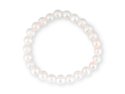 Náramek z bílých sladkovodních perel POTATO A o průměru 8-9 mm od OLIVIE.cz