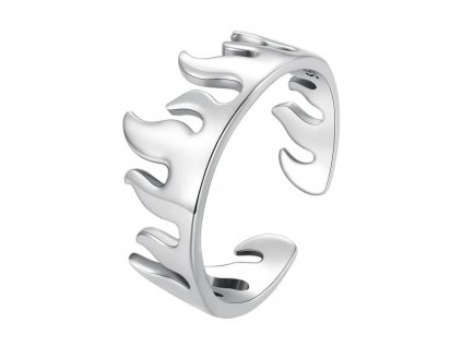 Stříbrný prsten OHEŇ ze stříbrnictví OLIVIE. Velikostně nastavitelný.