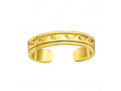 Stříbrný prsten na nohu GOLD, pozlacený 24K zlatem.