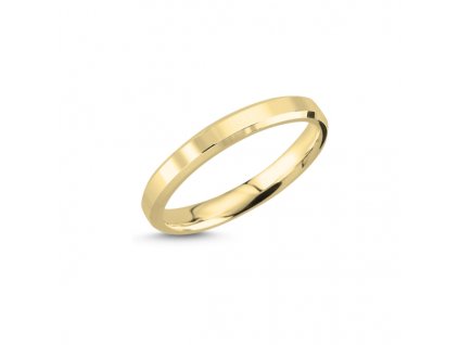 Snubní stříbrný plochý prsten GOLD se zkosenými hranami ze stříbrnictví OLIVIE.