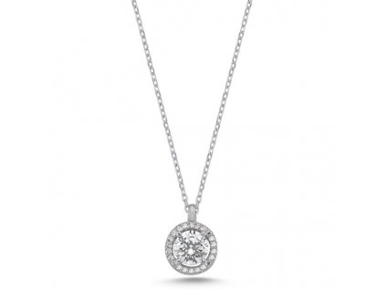 Stříbrný náhrdelník ZIRKON má nastavitelnou délku řetízku od 40 cm do 45 cm.