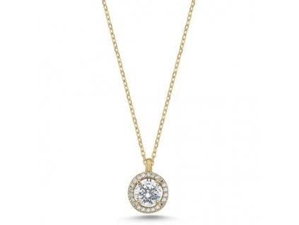Stříbrný náhrdelník ZIRKON GOLD je pozlacený žlutým zlatem.