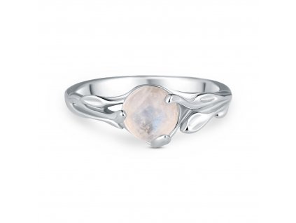 Stříbrný prsten MĚSÍČNÍ KÁMEN ze stříbrnictví OLIVIE. Kůra stromu, větvička a příroda - to jsou hlavní motivy tohoto jedinečného prstenu.