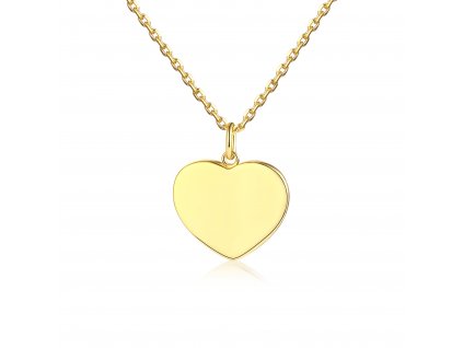 Stříbrný náhrdelník SRDÍČKO GOLD pozlacený, vhodný ke gravírování. Nejkrásnější dárek z lásky.