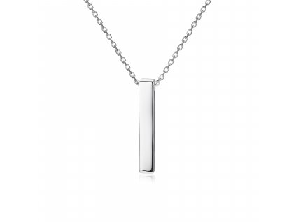Stříbrný náhrdelník HRANOLEK vhodný ke gravírování pro muže i ženy. Stříbrnictví OLIVIE.