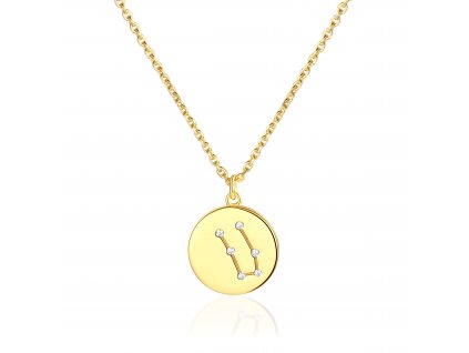 Stříbrný náhrdelník souhvězdí zvěrokruhu BLÍŽENCI GOLD - dokonalý narozeninový dárek ze stříbrnictví OLIVIE.