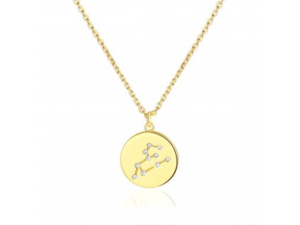 Stříbrný náhrdelník souhvězdí zvěrokruhu LEV GOLD - dokonalý narozeninový dárek ze stříbrnictví OLIVIE.