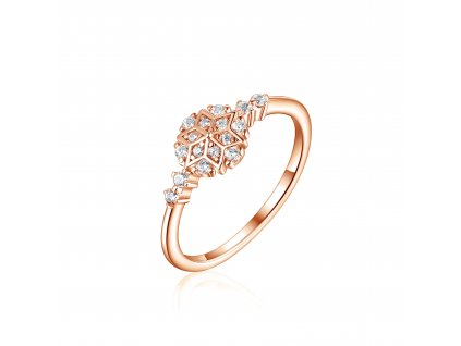 Stříbrný prsten SNĚHOVÁ VLOČKA ROSE ze stříbrnictví OLIVIE. Nejkrásnější vánošní dárek pro dceru, přítelkyni, partnerku, manželku.
