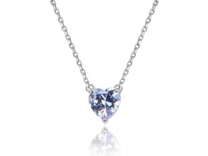 Stříbrný náhrdelník ZIRKONOVÉ SRDCE - nejkrásnější dárek z lásky k Valentýnu ze stříbrnictví OLIVIE.