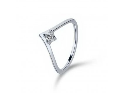 Stříbrný zásnubní prsten ŠIPKA se zirkonem ze stříbrnictví OLIVIE.