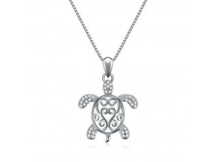 Stříbrný náhrdelník ŽELVA ze stříbrnictví OLIVIE.