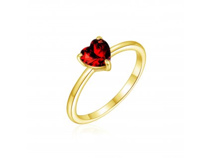 Stříbrný pozlacený prstýnek z lásky, k Valentýnu, k výročí - SRDÍČKO GOLD od OLIVIE.