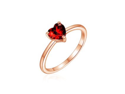 Stříbrný prsten SRDÍČKO ROSE je pozlacený růžovým zlatem. Krásný dárek z lásky, k Valentýnu nebo výročí. OLIVIE.