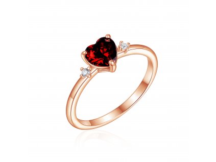 Stříbrný prsten SRDÍČKO ROSE je pozlacený růžovým zlatem. Krásný dárek z lásky pro ženu.
