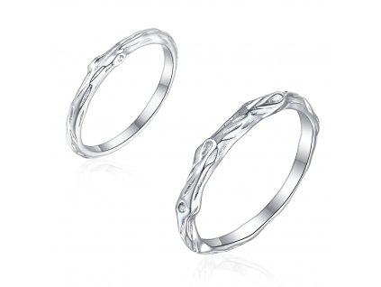 Netradiční snubní stříbrný prsten VĚTVIČKA ze stříbrnictví OLIVIE.