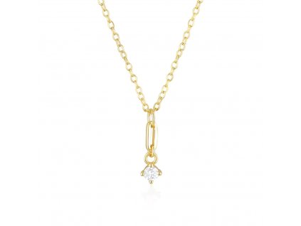 Stříbrný minimalistický náhrdelník GOLD pozlacený ze stříbrnictví OLIVIE.