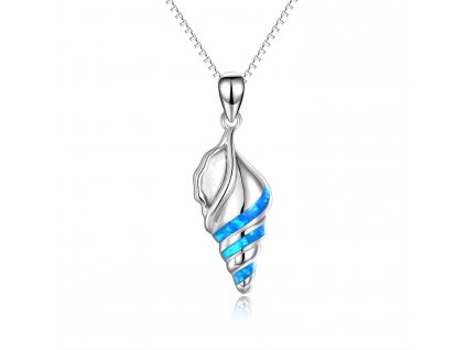 Stříbrný náhrdelník LASTURA s modrým opálem od OLIVIE.