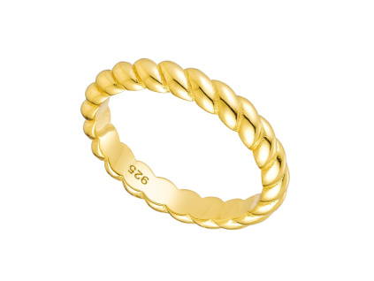Stříbrný prsten CROISSANT GOLD 3,1 mm je pozlacený 18K zlatem. OLIVIE.